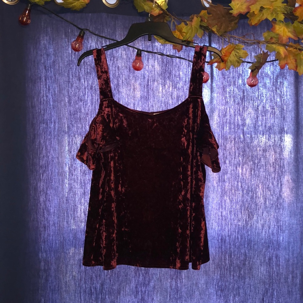 Red velvet blouse